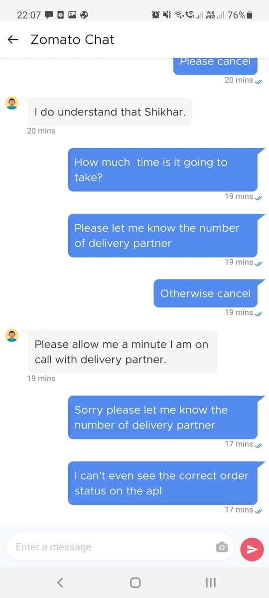 mohitbhatty's tweet photo. @zomatocare @PMOIndia @ArvindKejriwal @Oven_Story This is frustrating when we made an order and later it was informed that due to some technical issues the order is not ordered from oven story. The child remained hungry for 2 hours and now zomato says that they will not refund. https://t.co/9R6iq7SejX