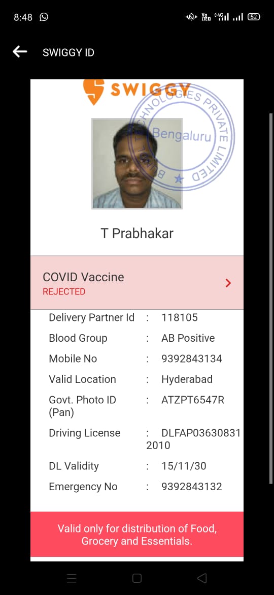 TGPWU's tweet photo. 1. Instant delivery for the customers but delayed emergency response to the delivery worker during crisis? 33 years old T. Prabhakar worker associated with @swiggy_in met with an accident last week while on-duty in Hyderabad. On medical examination it was revealed https://t.co/7PTOJpxqIh