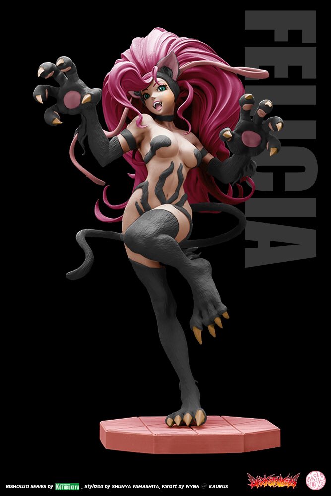 w_kaurus_p's tweet photo. [Unofficial Painted/Fanart]
If Felicia BISHOUJO is painted &amp; has variant Black Color version. 
———————————————
***Official painted is not officially released yet. The pic is painted by me.*** #fanart #Felicia https://t.co/IbVi2wTwze