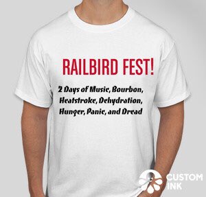 jkbreeze's tweet photo. Bravo on the fake tshirt designs @Gwarbot 👏🏼🤣 @RailbirdFest #failbird #fyrefestival #railbird https://t.co/raUuuh6uNq