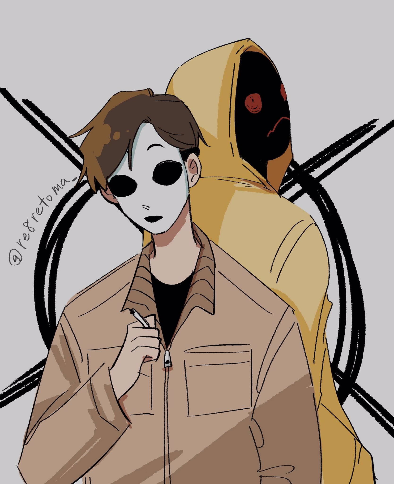 Masky and hoodie marble hornets sale