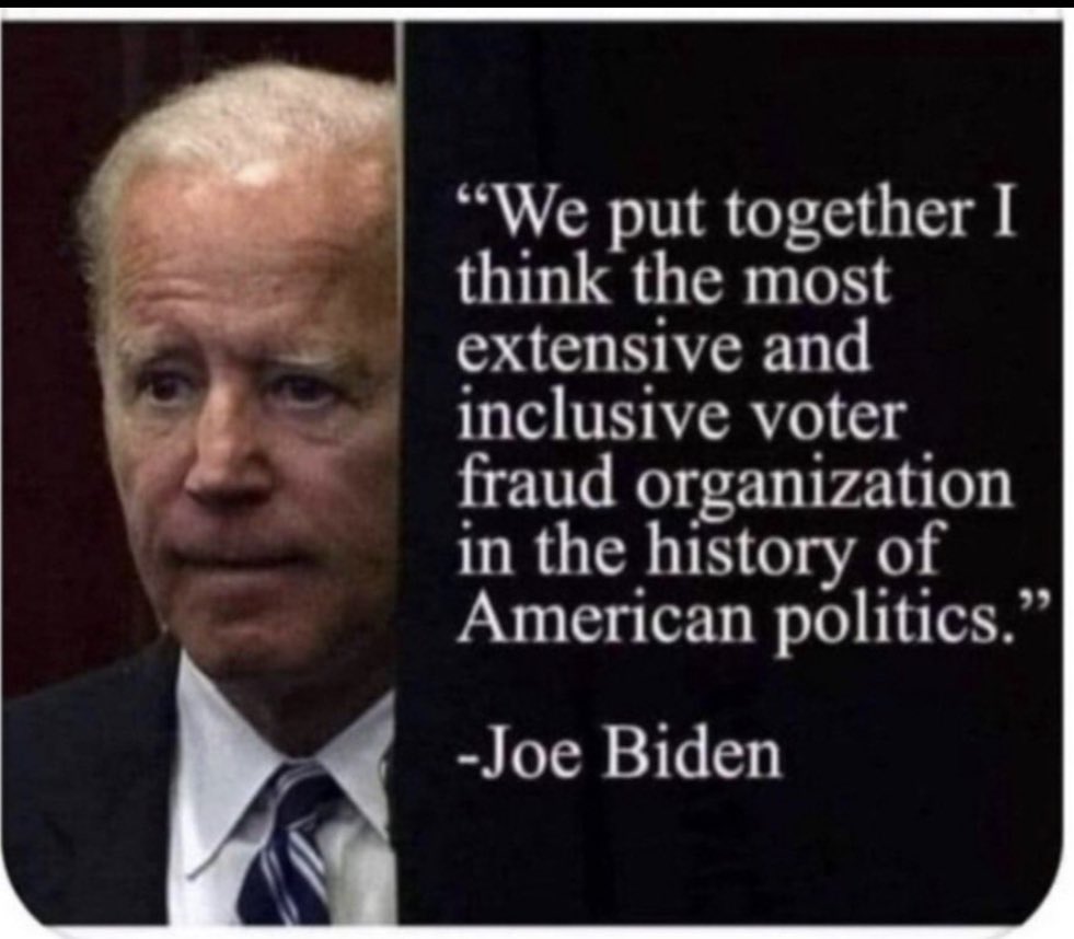 Veterman2's tweet photo. This would be true except that Joe Biden didn’t really win the majority of the vote 🗳 the democrats used Covid to change the election laws so they could cheat him into the presidency bcus they were so desperate to get Trump out of their way it was #BidenElectionFraud he admitted https://t.co/yk1hMuP7Wu