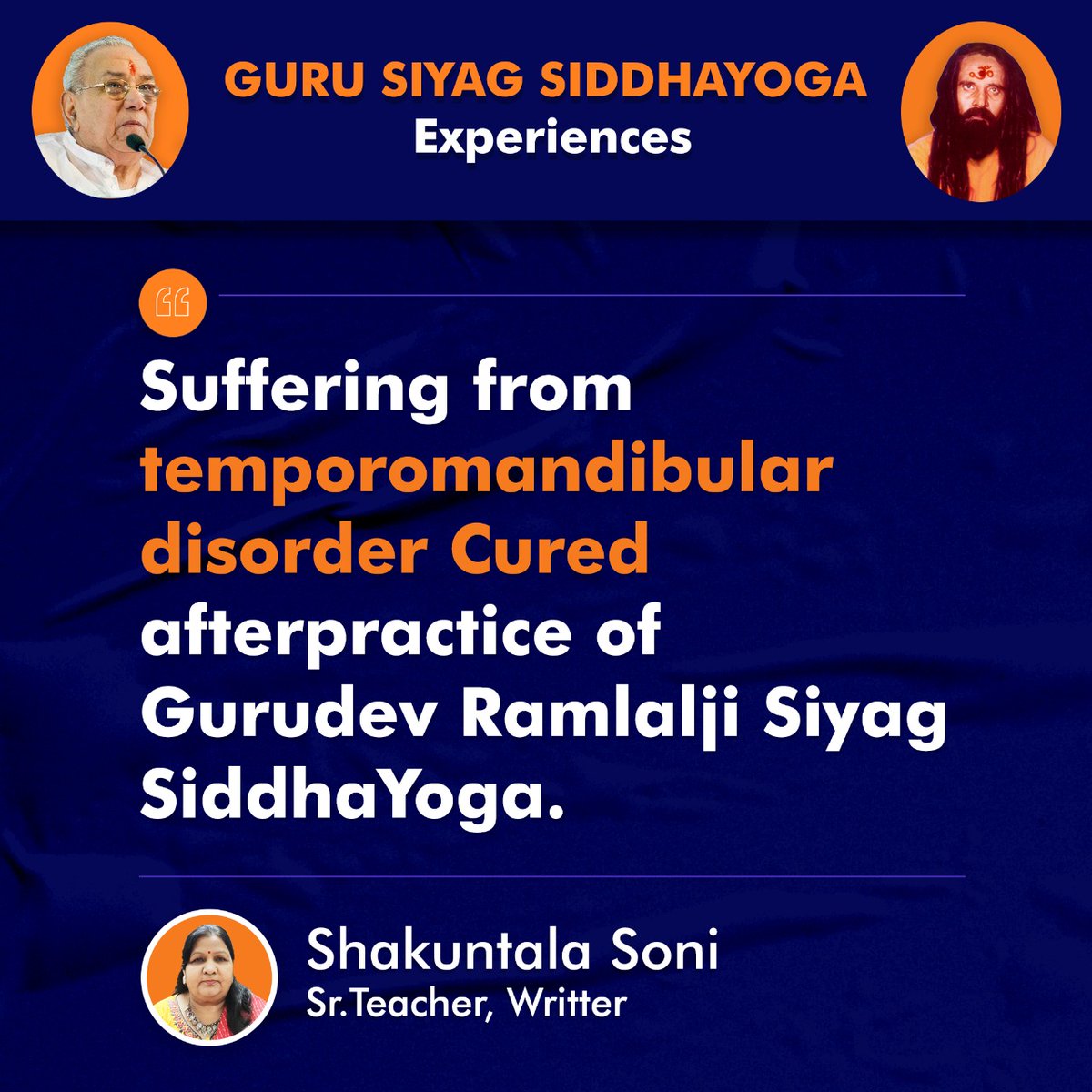 RonakKapadia12's tweet photo. #sciencefactsamazing
@ScPoResearch
Temporomandibular disorder cured by practicing Gurudev Ramlalji siyag's Siddh yoga. There is a complete science behind it https://t.co/lFqyw5WBDw
