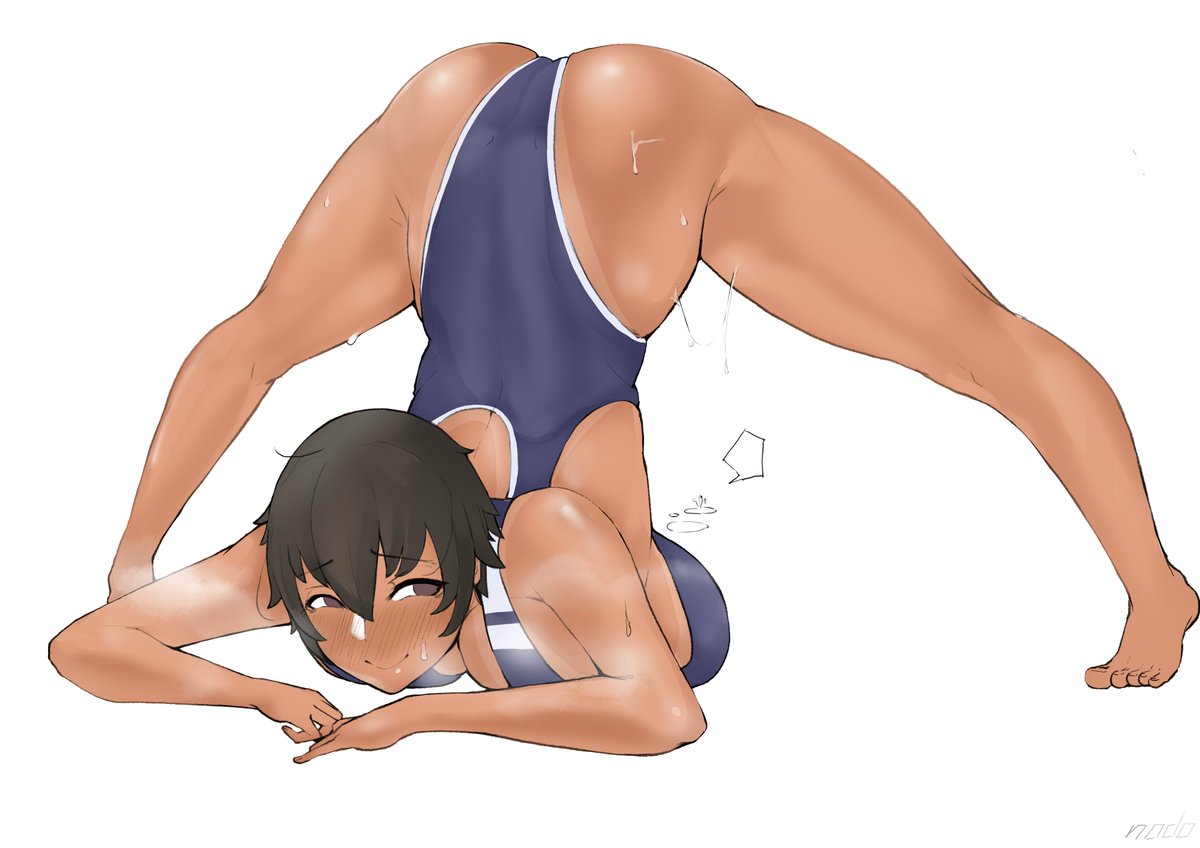 1girl swimsuit one-piece swimsuit jack-o' challenge top-down bottom-up solo ass  illustration images