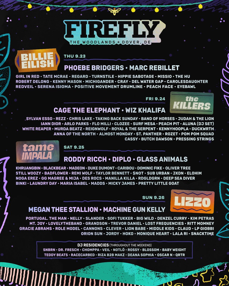 Firefly Music Festival lineup