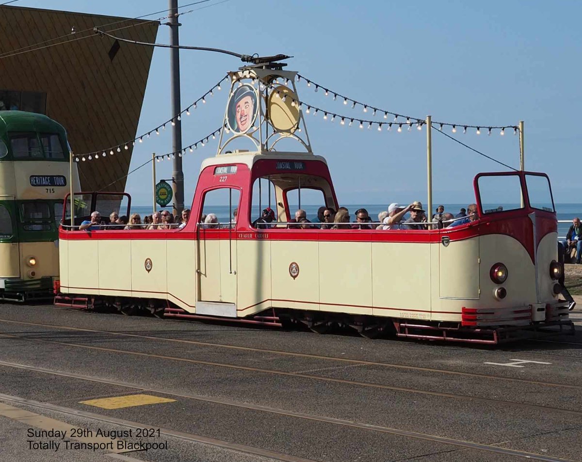 Blackpool Heritage Boat Tram leaves the North Pier stop on today's 10.45am tour to Fleetwood.   Full load.  <a href="/BplHeritageTram/">Heritage Tram Tours</a>
