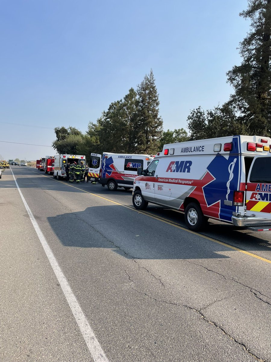 stanconfirepio's tweet photo. #SCFPD responded to a 2 car collision on Albers near Dusty ln. A total of 6 people were transported including one flown by helo, lz ops handled by @ModestoFire. @modbee https://t.co/ERmT1DkvAS