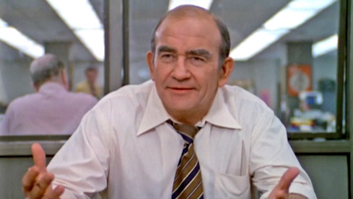 Screenshot of Ed Asner as Lou Grant on The Mary Tyler Moore Show.