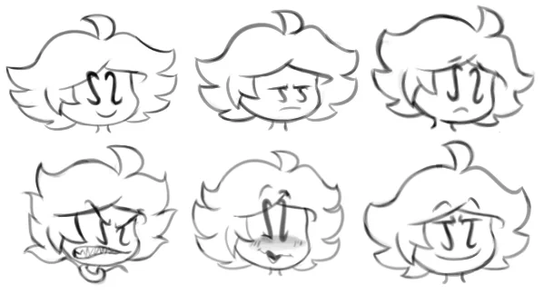 Boolia and Lumee expressions doodles I did on aggie io 