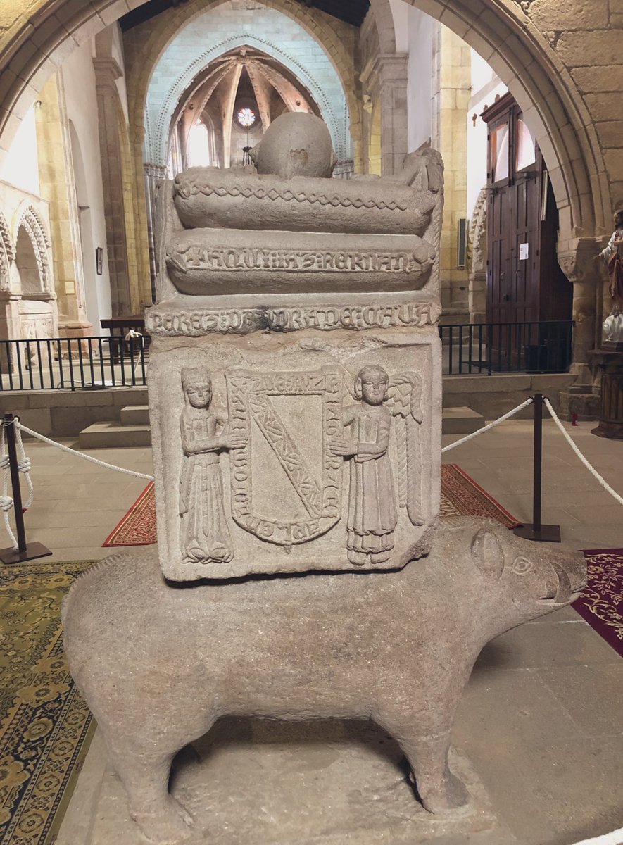 En la iglesia de #SanFrancisco en #Betanzos se encuentra el sepulcro de piedra donde reposa desde el siglo XIV el caballero y gran señor gallego #FernánPérezDeAndrade perteneciente a una familia cuyo linaje está íntimamente ligado a estas bellas tierras de las #RíasAltas! 🐗⚔️
