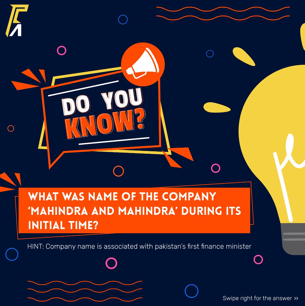 your_FirstAd's tweet photo. Bringing forward an amazing quest of knowledge for you,
Enhance your brain power ๐ง , And be the smartest person among all...
Like, Comment and Share for more amazing facts.
#yourFirstAd
#revolutionizing_markets
#quiz @tech_mahindra @MahindraRise #technology @Mahindra_Thar https://t.co/WLB9OsWZ7K