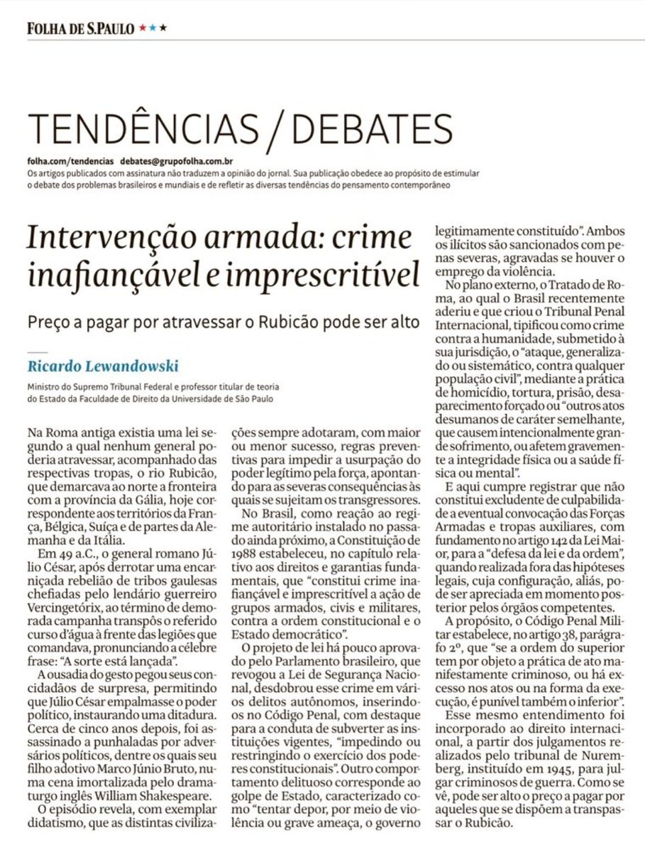 direitounitri's tweet photo. OPINIÃO:
Min. Ricardo Lewandowski: "intervenção armada é crime inafiançável e imprescritível."
#DireitoConstitucional #DireitoPenal
#DireitoUnitri #Unitri https://t.co/SuIqoOxALU