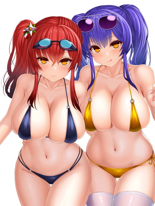 ザラとポーラ。
#アズールレーン #アズレン 