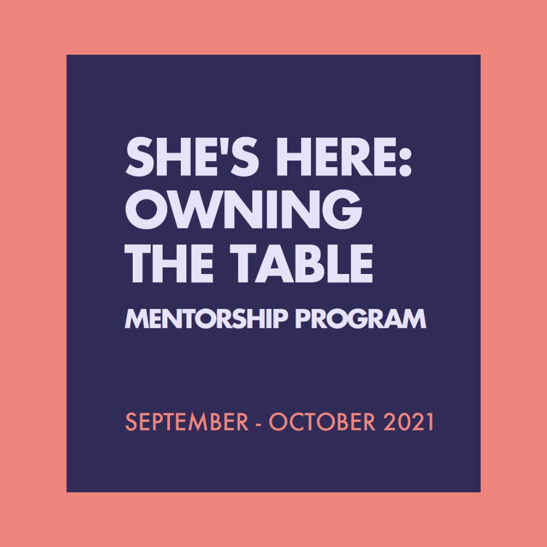 raiseherco's tweet photo. Are you looking to mentor in #YQR or are you in search of a mentor?!⁠
⁠⁠
"She's Here: Owning the Table" is volunteer-based + is designed to build leadership skills + understand how we can build more female leaders. 

Apply by Sept 5th!⁠⁠ https://t.co/fG8PkIEx6b https://t.co/DNX1W4SCIa