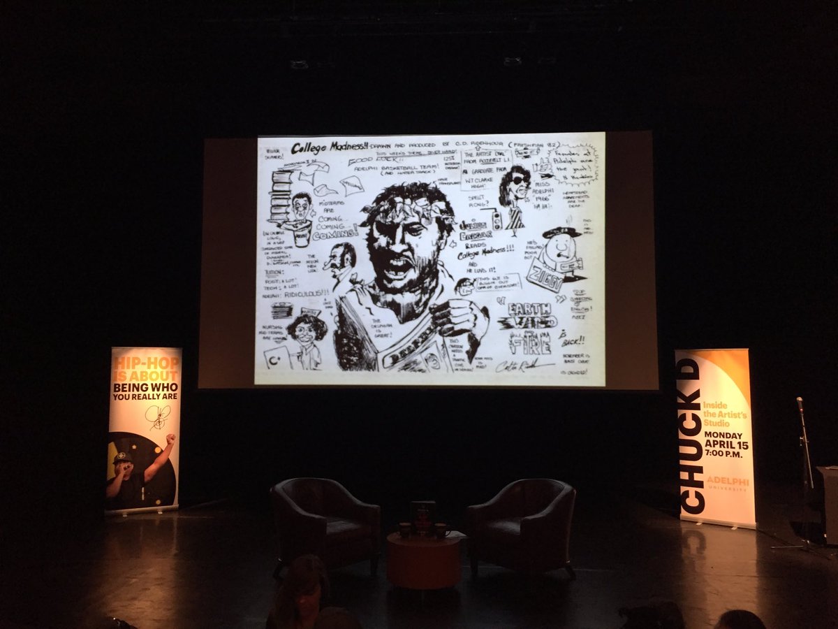 MrChuckD's tweet image. I was a standout student artist at @AdelphiU in late 70s .. I  had the best instructors … as a frosh I got kicked out. Made up all my missed classes & returned in 1981. I had a exhibit lecture there and they dug up my 1978-1979 pieces in the school newspaper archives