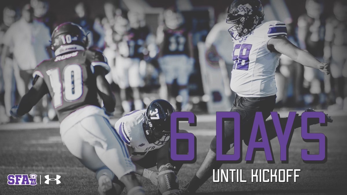 SFA_Football's tweet image. Only 𝗦𝗜𝗫 𝗗𝗔𝗬𝗦 until Lumberjack Football is 𝗕𝗔𝗖𝗞! 🪓

#AxeEm
#RaiseTheAxe