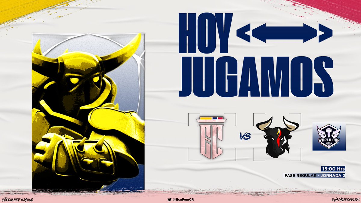 🏹 #Matchday

Esperamos los matchs nos acompañen en esta jornada 

🆚 <a href="/EspSel/">SelEspCR</a>
🏆 @WCG_GGs
⏰ 15h00 🇪🇨

#TricolorFemenina 🇪🇨