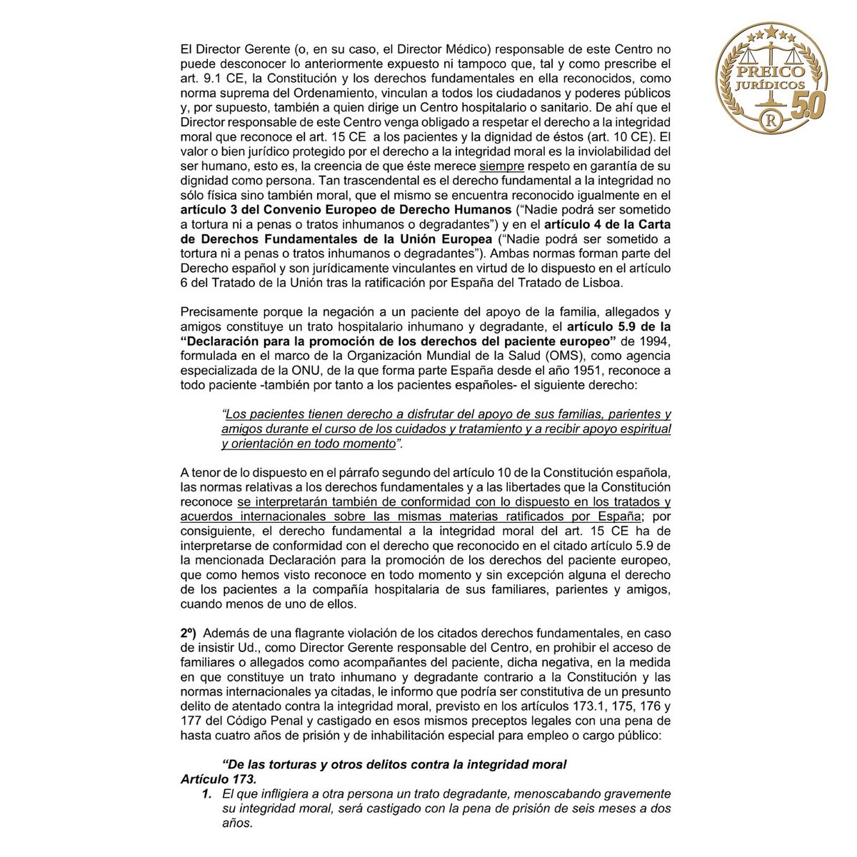 PreicoJuridicos's tweet image. ¿Te deniegan la entrada al Hospital como acompañante de un enfermo? 
Debes saber que la ley está de tu favor. Solo que nadie te lo dirá