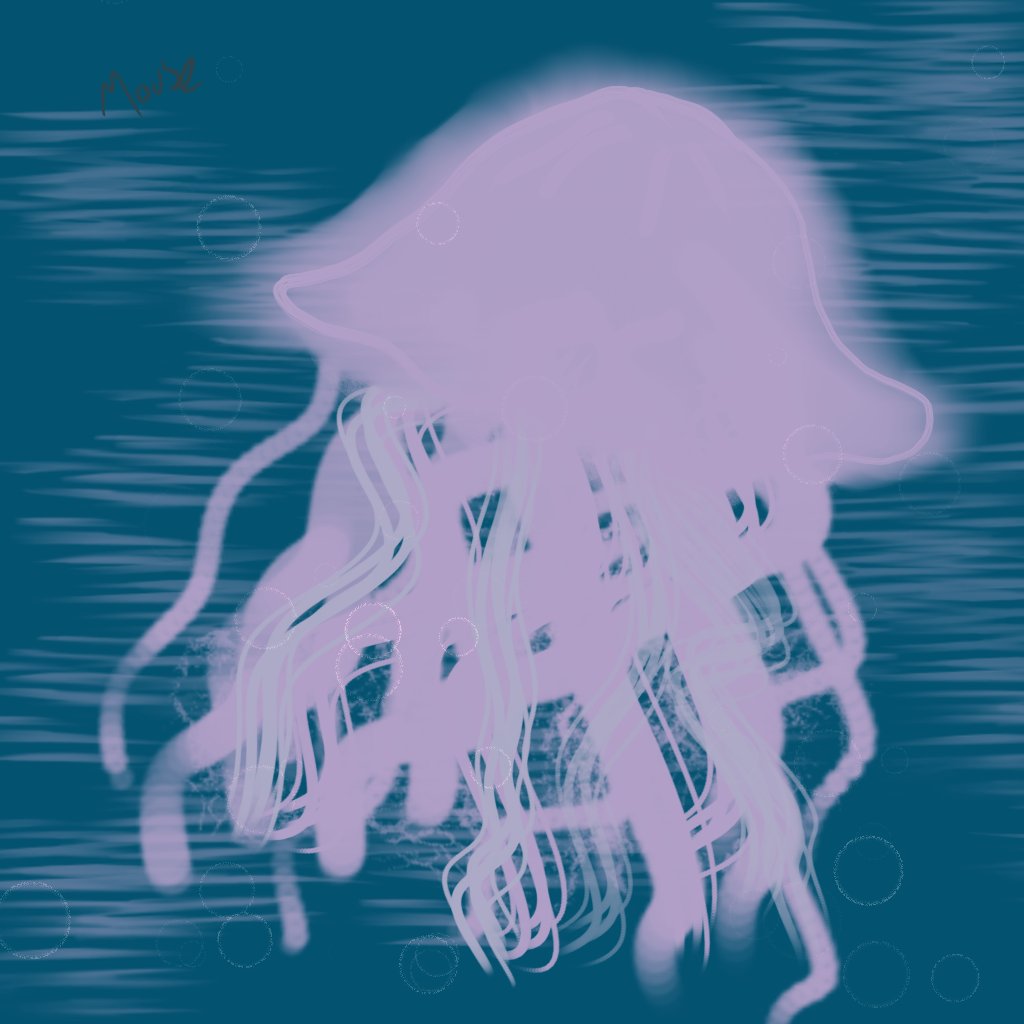 day 30 - Marine Animals #AugustDechART #marineanimals #jellyfish #digitalart #art