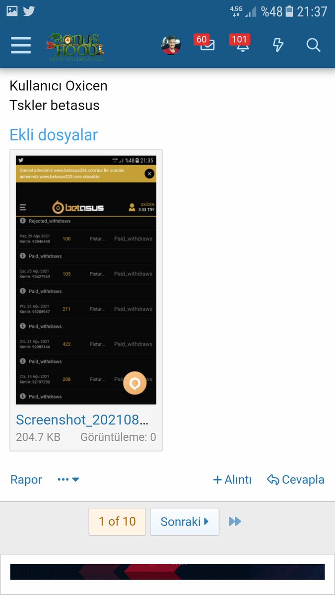 Kullanıcı Oxicen
Tskler betasus 
Bonushoodda formunda paylaştım