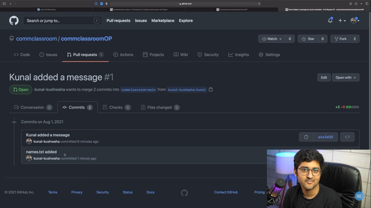 SakshamPaliwal_'s tweet image. Supper dupperrrr Explanation of Git by @kunalstwt
Really Learned a lot from it😍😍
This is actually the best git tutorial available on YouTube
Thanks Bro for this amazing Git Tutorial 🤩🤩 @github
@GitHubEducation
#git #gittutorial