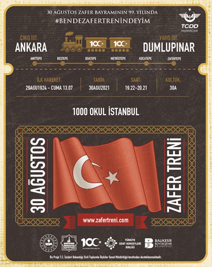 Büyük Zaferin 99. Yılı Kutlu Olsun🇹🇷 
<a href="/tcmeb/">Millî Eğitim Bakanlığı</a> <a href="/varmik/">Prof.Dr.Kemal Varın Numanoğlu</a> <a href="/istanbulilmem/">İstanbul İl Millî Eğitim Müdürlüğü</a> <a href="/memleventyazici/">Levent Yazıcı</a> <a href="/istanbul_MTE/">İstanbul Mesleki ve Teknik Eğitim</a> <a href="/ZekineDayolu/">Zekine Dayıoğlu</a> 

#30AğustosZaferBayramımızKutluOlsun