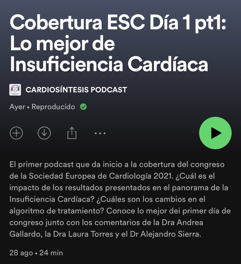 ¡Da seguimiento a lo mejor de Congreso Europeo de Cardiología 2021!

Sintoniza el podcast con análisis de los estudios más relevantes del primer día del #ESCCongress2021 #CardioTwitter #CardioEd <a href="/smexcardiologia/">Sociedad Mexicana de Cardiología</a> <a href="/escardio/">European Society of Cardiology</a> 

open.spotify.com/episode/5yLaYs…