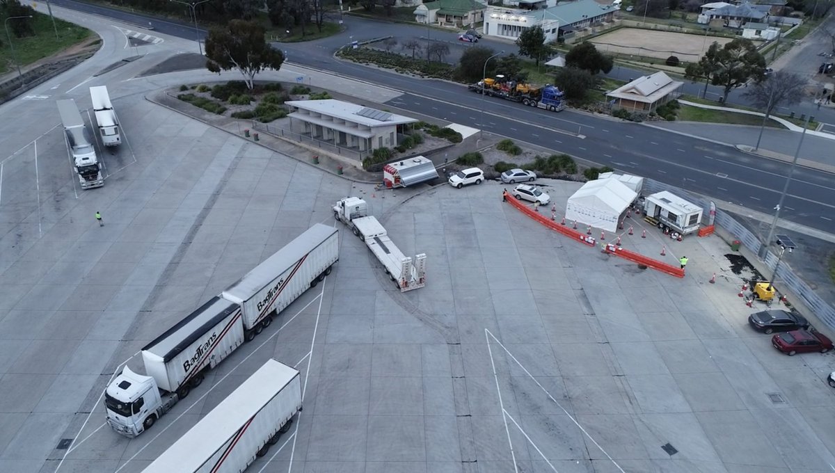 SamBurbury's tweet photo. 24/7 #COVID19nsw testing will soon be available to freight workers at the #Buchanan heavy vehicle rest area, westbound on the #Hunter Expressway. The site opens Monday September 6. @nbnnews #HunterLockdown https://t.co/dGoJRqtniq