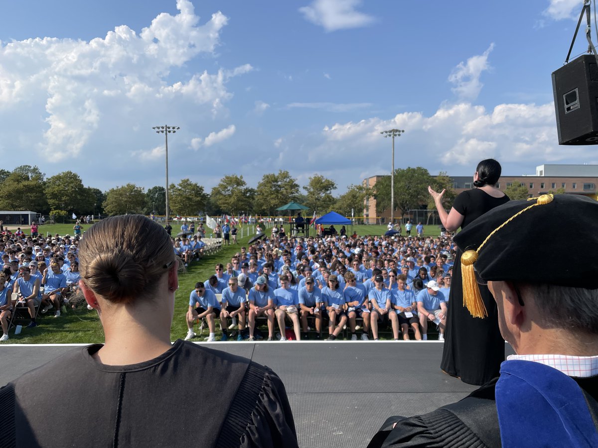 DeanRobGriffin's tweet photo. View from my first convocation @myRWU.  Excited to start my first year.  Go Hawks! https://t.co/dF40RGxlf6