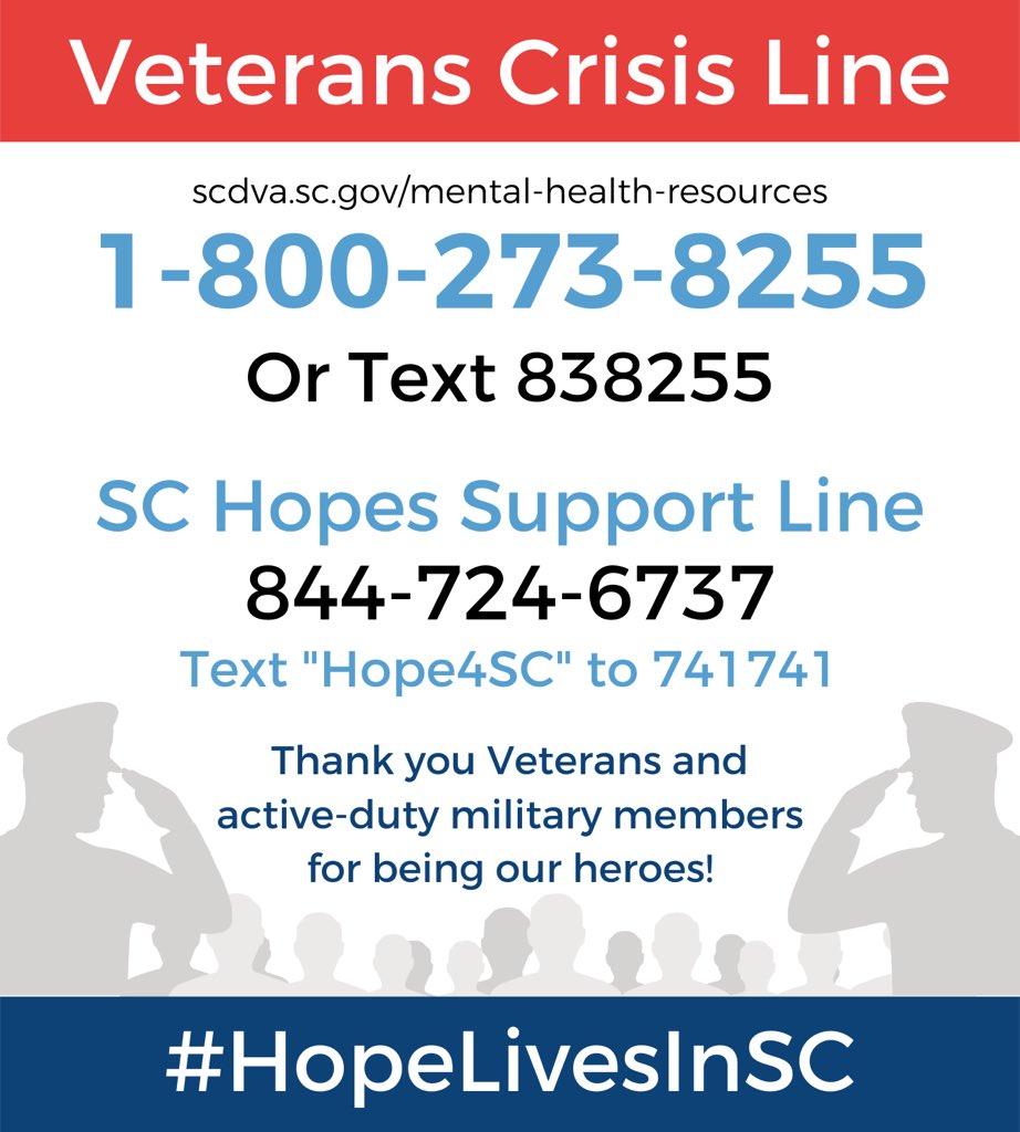 PamelaEvette's tweet photo. I am asking each of you to please share this on your social media and with your friends and family to help spread the support for our heroes. #HopeLivesInSC https://t.co/GxW2yigJrf
