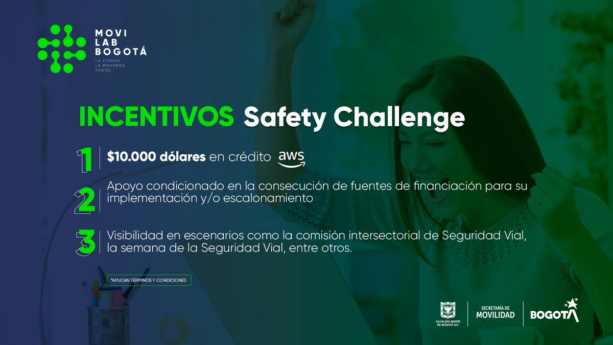 SectorMovilidad's tweet photo. No te pierdas la sesión de aclaración de inquietudes de la Convocatoria Safety Challenge de #MoviLab, este martes 31 de Agosto 5:00pm en: https://t.co/0ot2Yg8M2p
Como incentivos tendremos $US10.000 en créditos de AWS (aplica TyC) y la posibilidad de hacer visible tu solución. https://t.co/GFfQ901eii