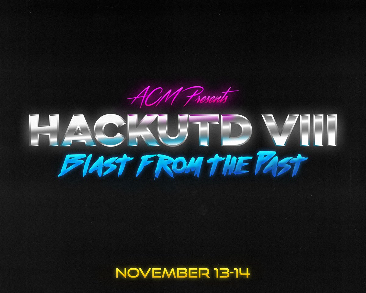 HackUTD's tweet photo. Hey hackers, the wait is over! HackUTD is back and better than ever! Join us to visit the past in style ⚡️🌟✨
#hacks #hacker #utdallas #cometlife #whoosh https://t.co/sArXKXlcqB
