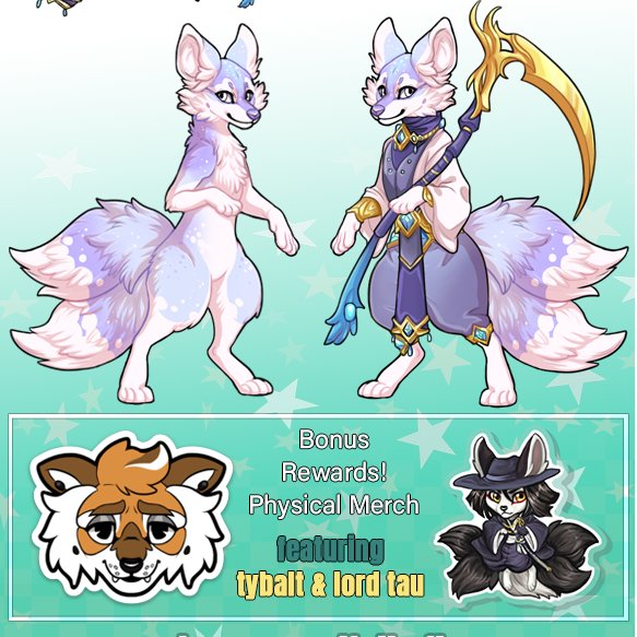 folkoflore's tweet photo. New month, new patreon rewards! Including Tybalt stickers ($5 and below) and Tau acrylic pins ($10 and up). #folkoflore #furry #furryart #game #gamedev #rpg #indiegame #petsite #virtualpetsite #patreon #rewards #itemart #Anthro #furryartwork #kitsune #outfits https://t.co/59TfWBwiX0
