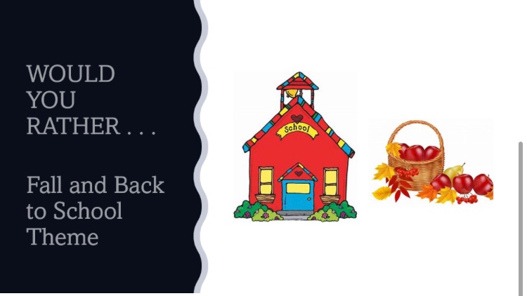 MrsLamers's tweet image. Students had lots of fun and engaging discussion about our Back to School/Fall Themed Would You Rather game 🍂🍁#communication #socialskills
#HCDSBSpecEdSummerLearning @jodij30 @MissJFernandes