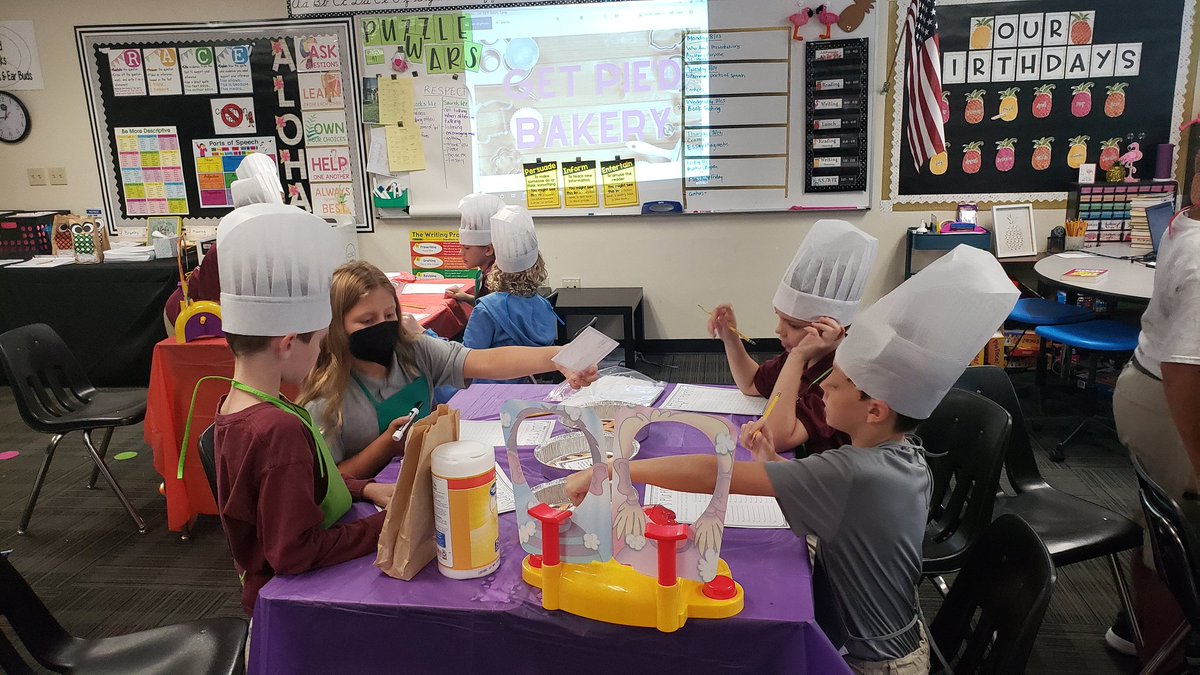 Beachteachrpeat's tweet photo. Wrapping up our review of Author's Purpose calls for a trip to the Get PIE'd Bakery! Students worked together to determine the author's purpose (Persuade, Inform, or Entertain) to get their turn at playing a round of Pie Face! We also had our first Flashlight Friday! @IvyHawnSuhr https://t.co/qYZhFgRJC3