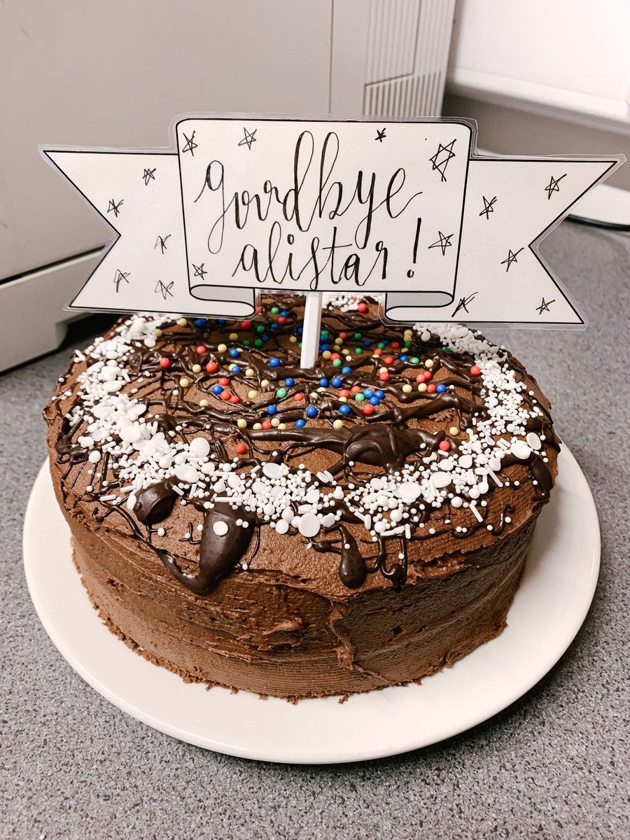 HarbourWard1's tweet photo. Our lovely assistant psychologist Alistair is leaving, we wish him all the luck in his new venture and we are very sad to see him go. Thanks to Ellie for baking him this delicious cake. #GoodbyeAli https://t.co/zX0uxN33uM