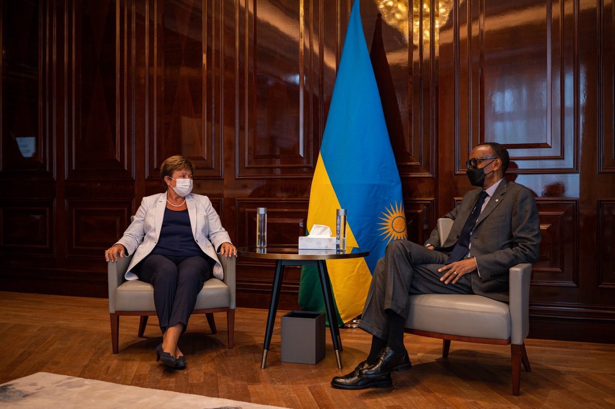 Always a pleasure meeting dear friend President @PaulKagame. 

Great to hear your views on how #CompactWithAfrica partners can work together to support reforms &what role SDRs can play to increase access to vaccines+build a better future for Rwanda and Africa beyond the pandemic.
