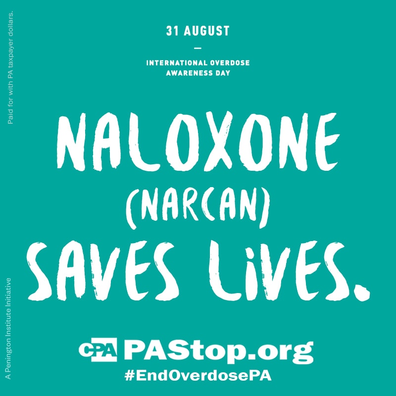PreventionPa's tweet photo. Spread the word. Naloxone continues to save countless lives. Make a difference. #EndOverdosePA #IOAD2021 @OverdoseDay https://t.co/GRSL8v928s