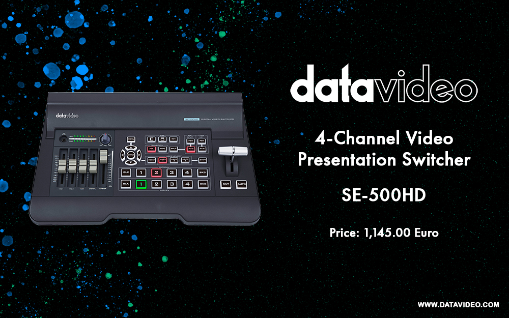 Are you thinking about improving your online video services?

Datavideo SE-500HD switcher is a super compact and portable video switcher with a full-size panel, back-lit buttons, T-bar, and audio faders bit.ly/2Hp4MGr