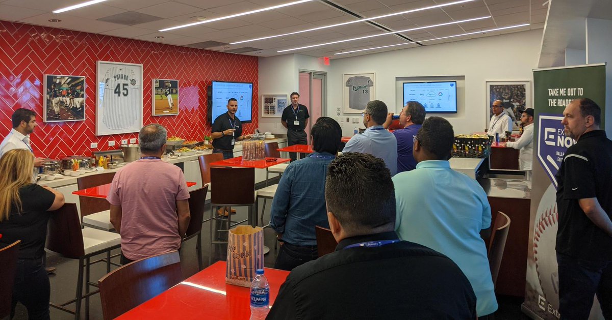 ExtremeNetworks's tweet photo. Our team had a blast discussing #cloud-managed networking and how companies can deliver superior end-user experiences this week during #ExtremeNOW events at @MLB ballparks across the country. 

Register for an upcoming event near you - https://t.co/1X2xob3Gu3 @WDurow https://t.co/GhBNTPsu2N