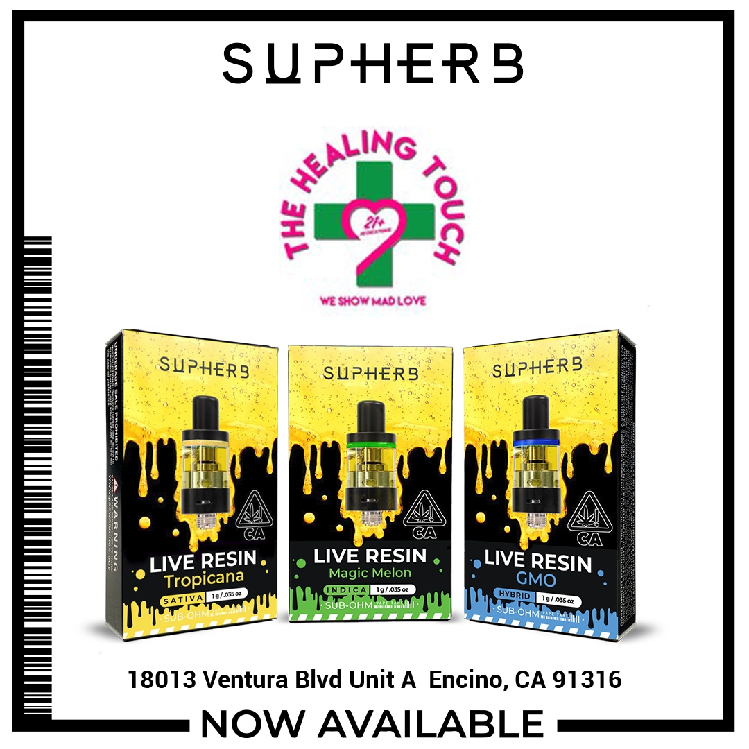 Our New Live Resins our now available at The Healing Touch/Speedy Weedy!

This new addition for the Encino area now has Supherb products and is ready to roll! Thank you for working with us to help expand our product and reach more fans!
#supherb #thehealingtouch #encinocalifornia