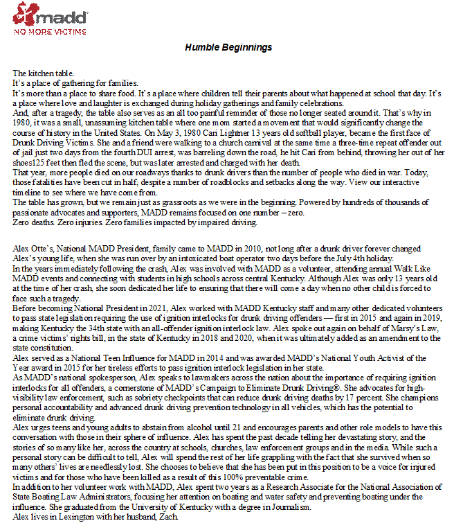 August 28th, MADD Walk Lincoln, Alabama, Moseley Park, 7am registration, 8:30am Opening Ceremonies, 9am start...look forward to seeing everyone, thank you to all for supporting this event