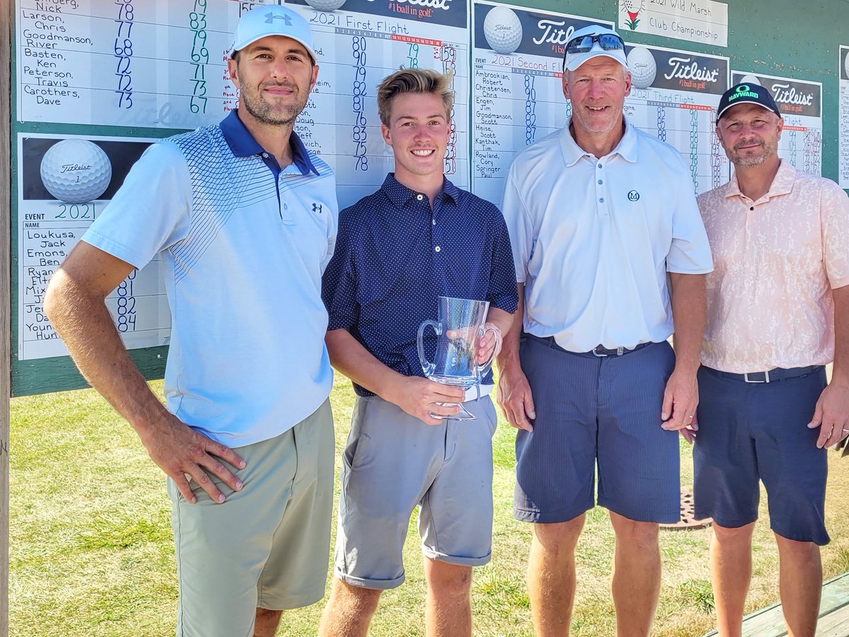 Championship Flight Winners - Club Championship (l-r) Travis Peterson (4th) - River Goodmanson (1st) - Dave Carothers (2nd) - Ken Basten (3rd)