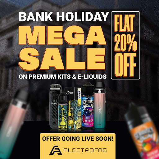 Alectrofag's tweet photo. Alectrofag is soon going to announce a Mega Sale on your favourite kits & e-juices on this Summer Bank Holiday.
Stay in touch with us to take maximum advantage of this amazing offer!
Shop Now: https://t.co/NCgAdOe2hM
#Alectrofag #flashlightsale #Eliquid #vapefam #ukvapers https://t.co/o18piRAtal