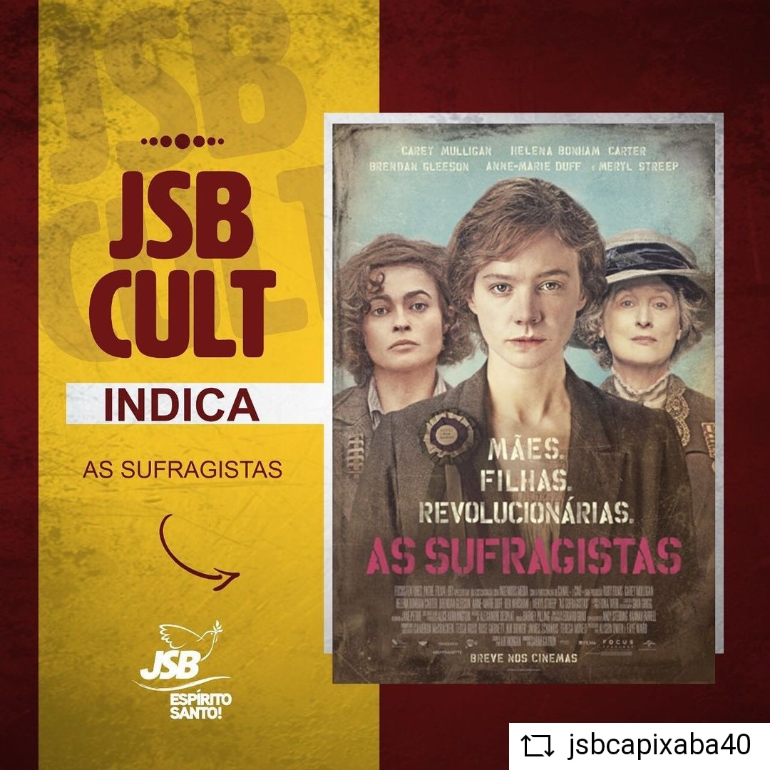 JsbSerra's tweet photo. #REPOST  Sextou com JSB Cult.
Nossa indicação de hoje retrata o início da luta do movimento feminista e os métodos incomuns de batalha. 
O filme de 2015, As Sufragistas, conta sobre a história de mulheres que enfrentaram seus limites na luta por igualdade e pelo direito de voto. https://t.co/V6lSbeVBso