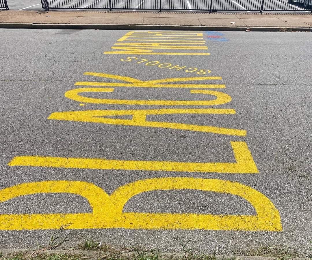 SLPS_INFO's tweet image. Some crosswalk creativity at Bryan Hill Elementary! #WeChooseSLPS @SLPS_Supt