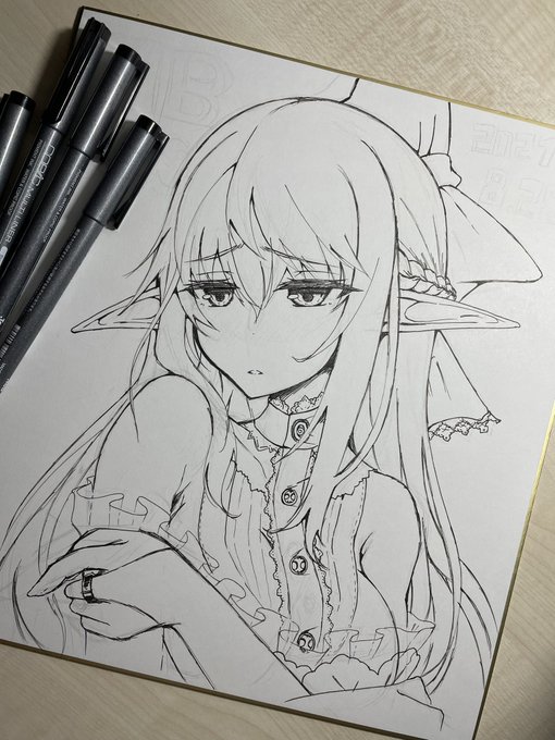 ペン入れエルフ(`・ω・') 