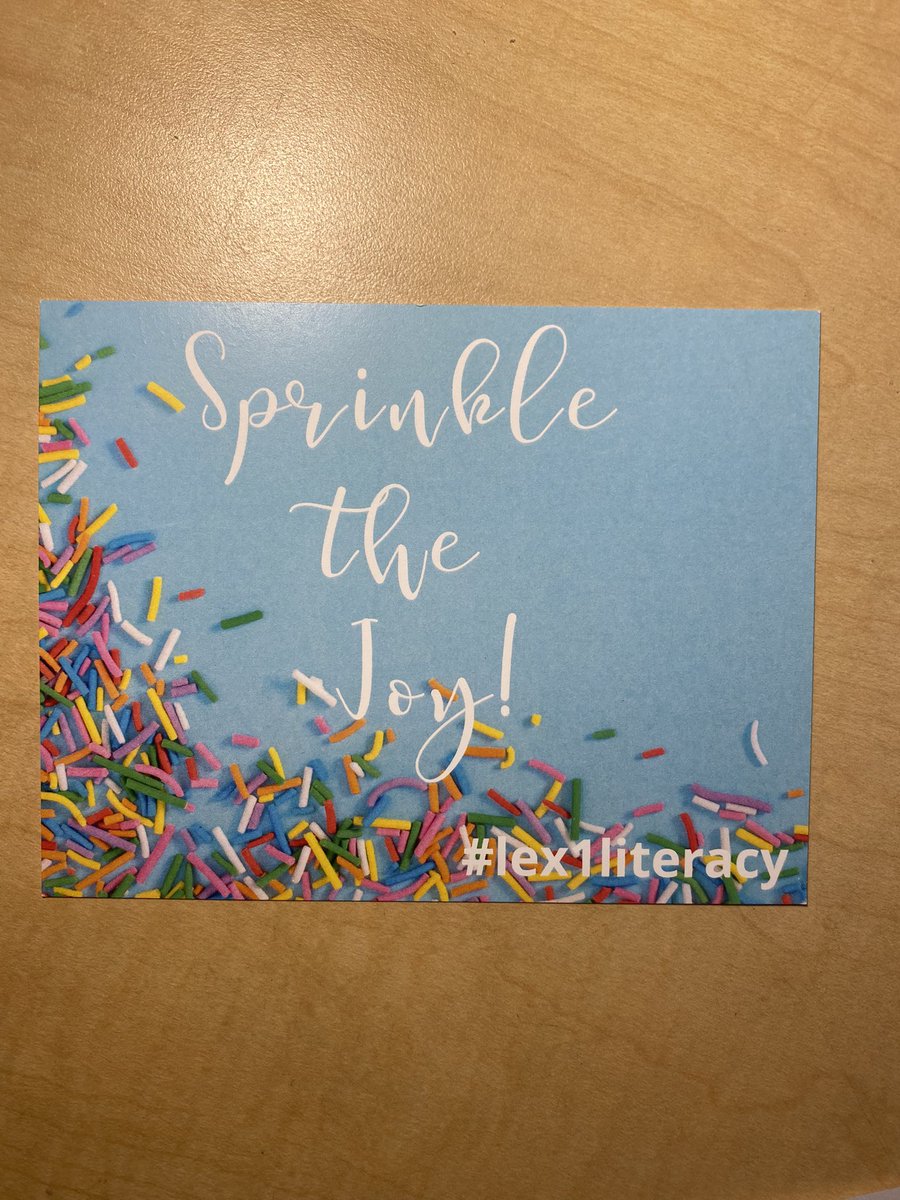 HalfacreHope's tweet photo. I work in the most supportive, collaborative, and encouraging school district! Iโm so thankful to be a part of @LexingtonOne! Thank you @levelupliteracy for sending me this sweet note today! Your encouragement and support means so much! #sprinklejoy #lex1literacy #edudreamstation https://t.co/ecFdeNMMwh