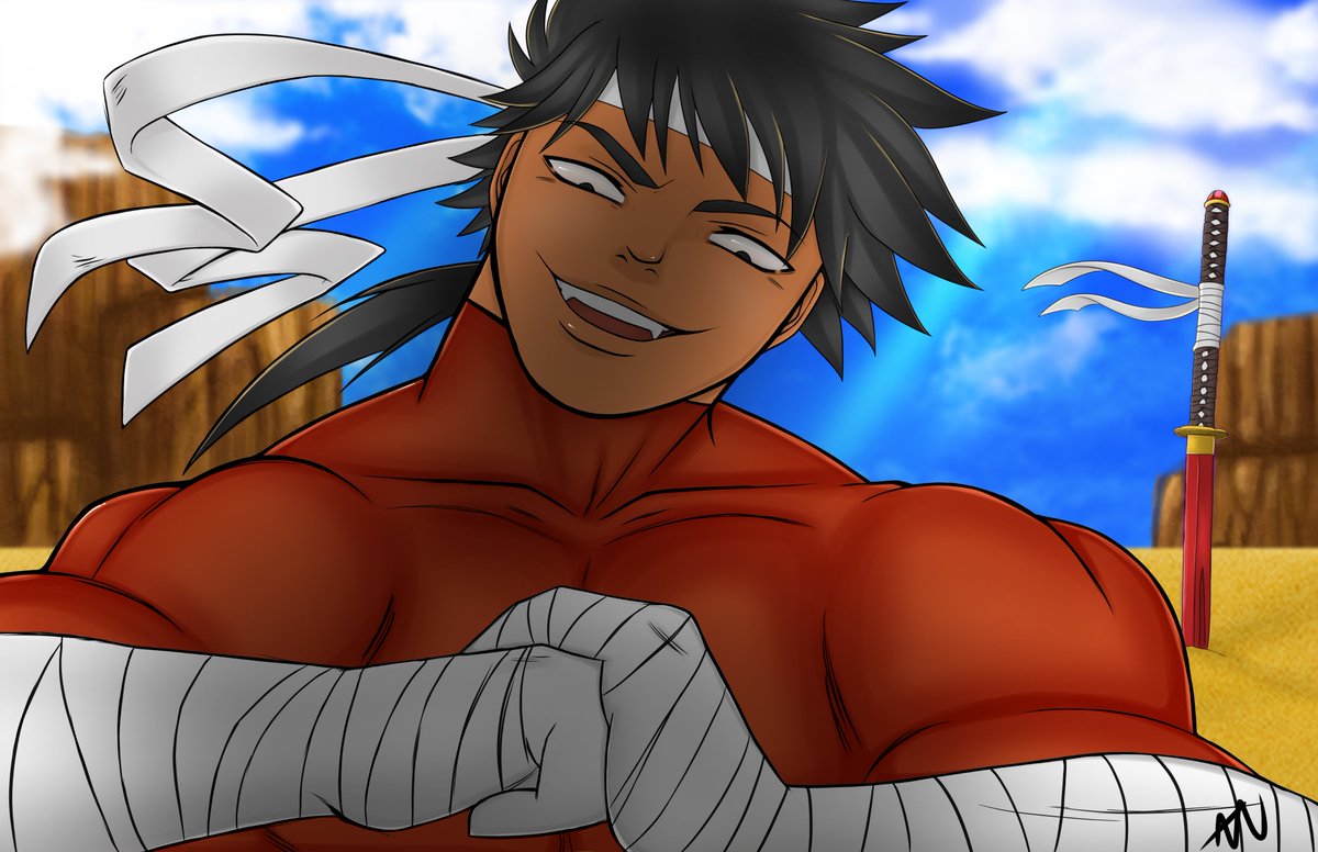 auralsinja's tweet photo. Touched up on an old WIP I featured on my stream account! #digitalart #artwork #artistsontwitter #ocart #originalcharacter #sfw #bara #muscledom #art #arttwt https://t.co/3I7TDUOvtw