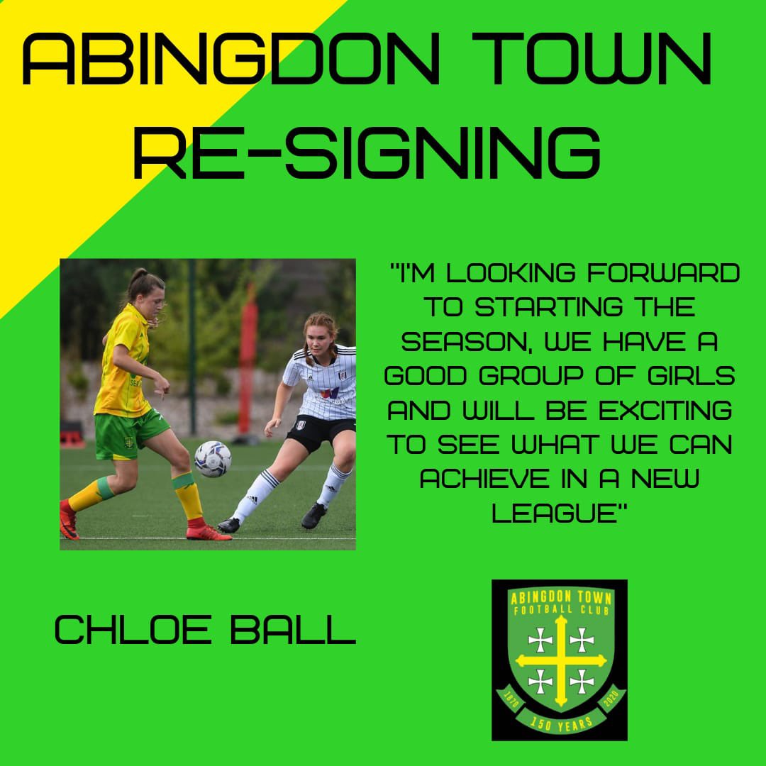 Abingdontownla1's tweet photo. 🚨⚽️ player re-signing ⚽️🚨

Name: Chloe Ball 
Goals: 6
Assists: 2
Appearances: 4 https://t.co/qKvYW0IqJF
